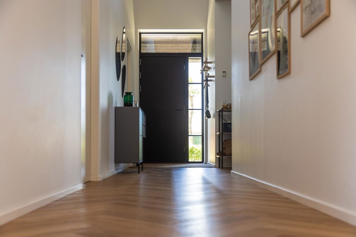 Pladedør med overparti og sideparti i sort og med klart glas Pladedør med overparti og sideparti i sort og med klart glas